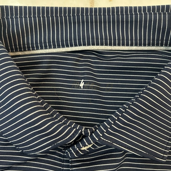 johnnie-O Men’s Golf Polo Navy Stripped. Whispering Pines Golf Club TX Size L - Picture 5 of 5